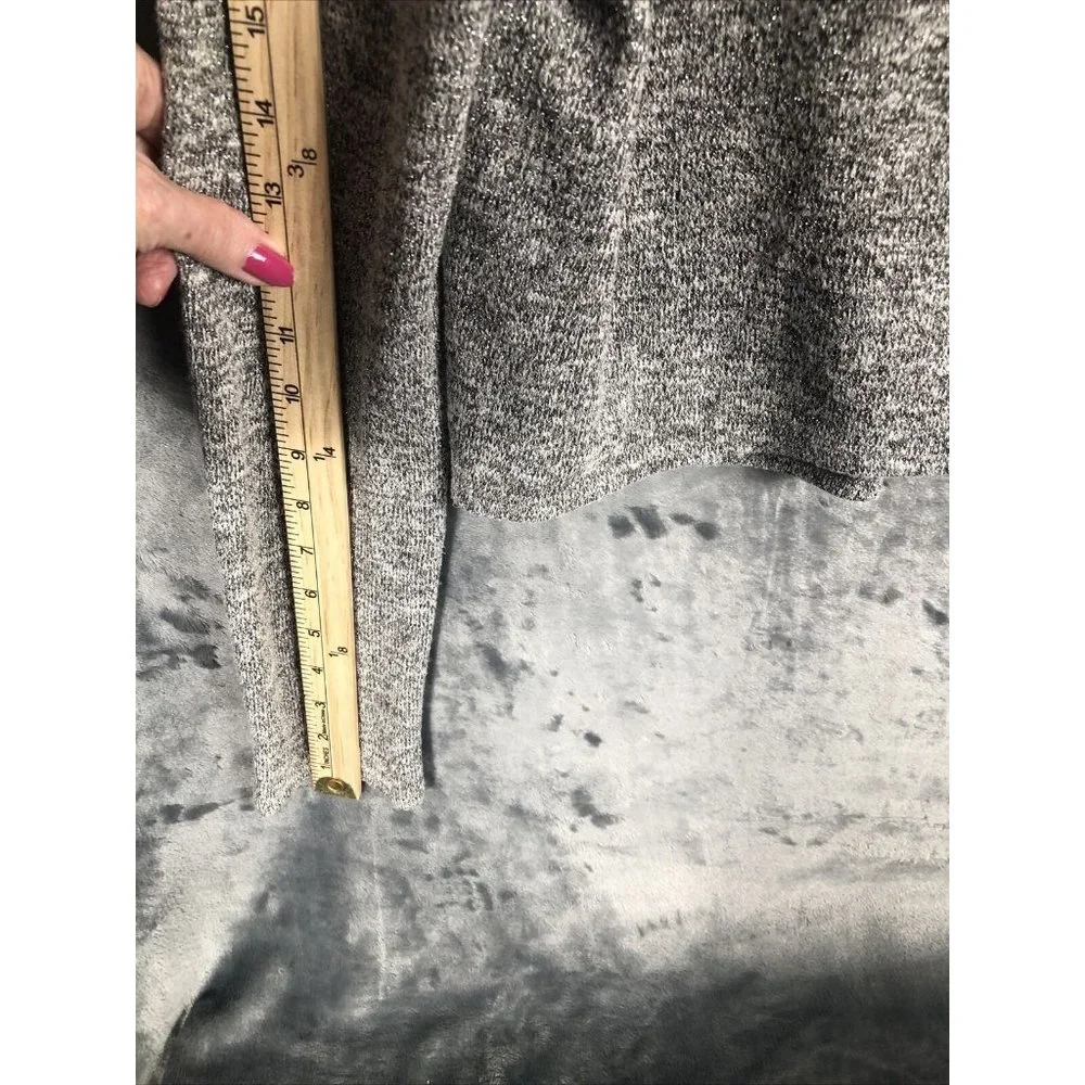 White House Black Market Women’s Sweater Gray Metallic Cowl Neck